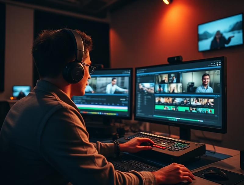 Video editor working with multiple monitors