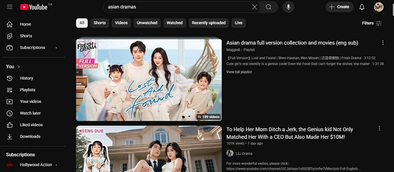 YouTube | kissasian alternatives