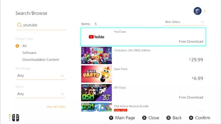 press A | Watch YouTube on Nintendo Switch