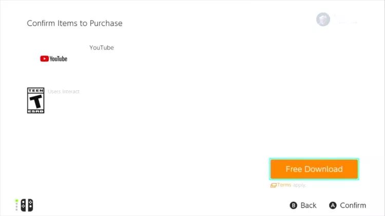confirm with download | Watch YouTube on Nintendo Switch