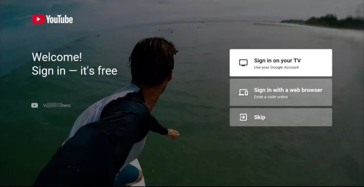 select Sign in with a web browser | Watch YouTube on Nintendo Switch