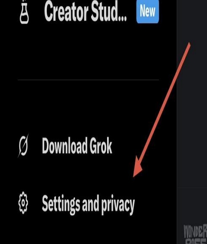 click Settings and privacy | Post YouTube Videos on X with Preview