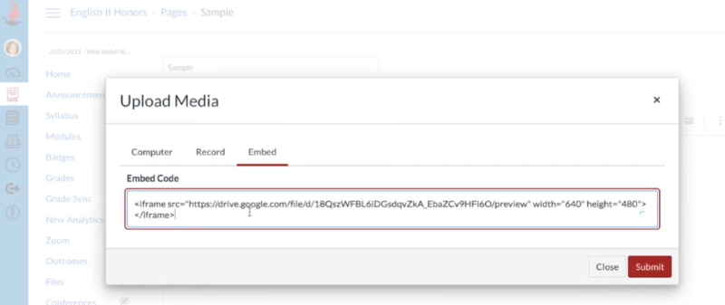 switch to HTML Editor | Embed YouTube Videos in Canvas