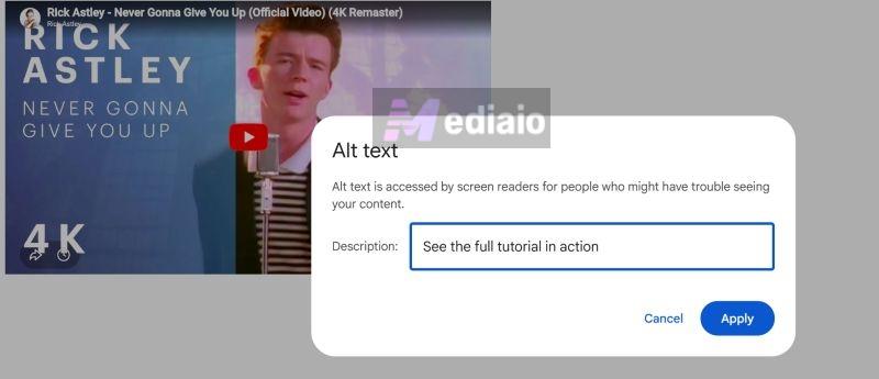 write alt text | Embed a YouTube Video in an Email