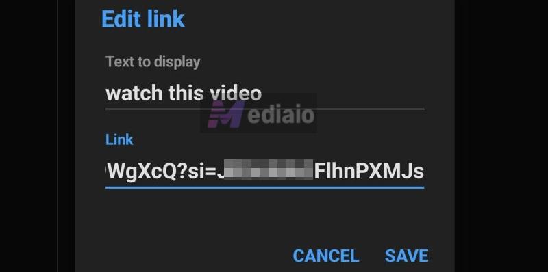 tap Save | Embed a YouTube Video in an Email