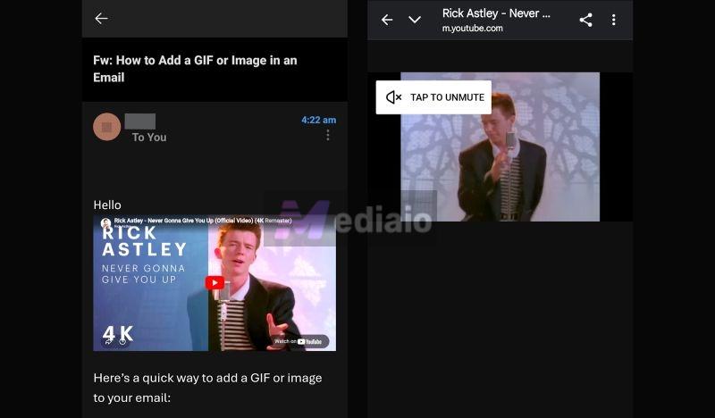 large visual preview | Embed a YouTube Video in an Email