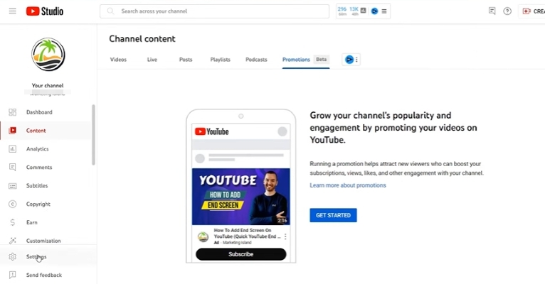 click Settings | Make a Private YouTube Video