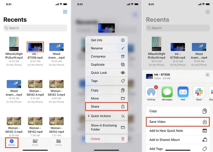 select Save Video | Save YouTube Videos to Your iPhone Camera Roll