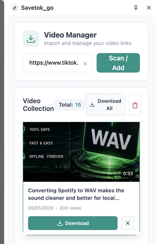 click SaveTok Go | TikTok Thumbnail Downloaders