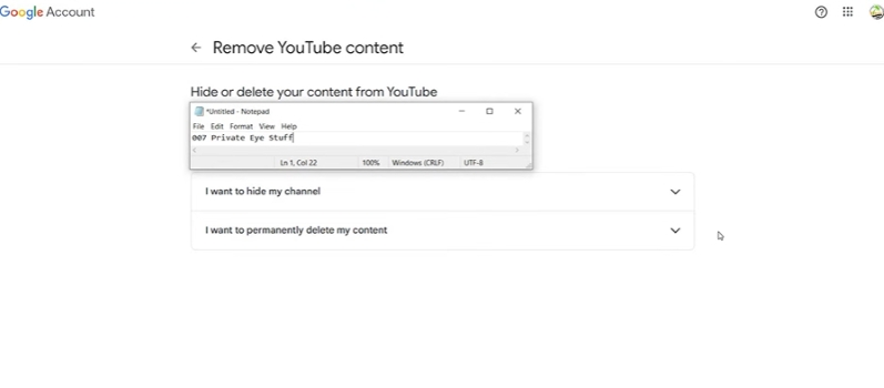 choose Hide channel | Make a Private YouTube Video