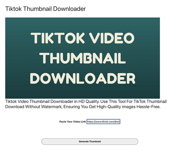 copy TikTok video URL | TikTok Thumbnail Downloaders