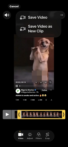 select Save Video as New Clip | Post YouTube Videos on X with Preview