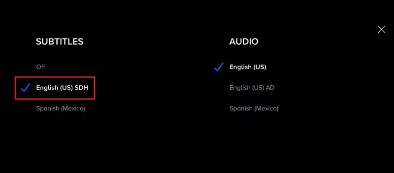 choose language | Turn on Subtitles on Paramount Plus