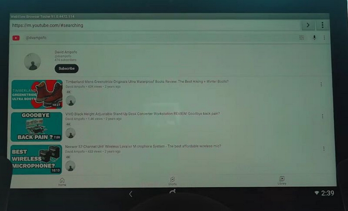 mobile view of YouTube | Watch YouTube on Peloton