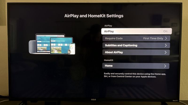 navigate to Apple AirPlay and HomeKit | Watch YouTube on Roku TV