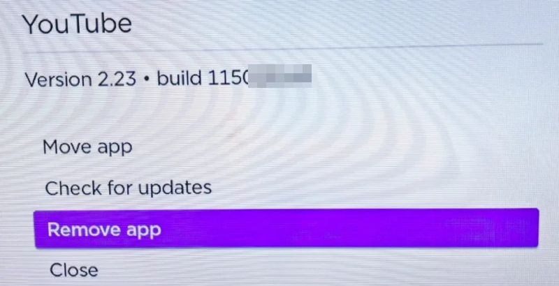 Remove App option unavailable | Watch YouTube on Roku TV