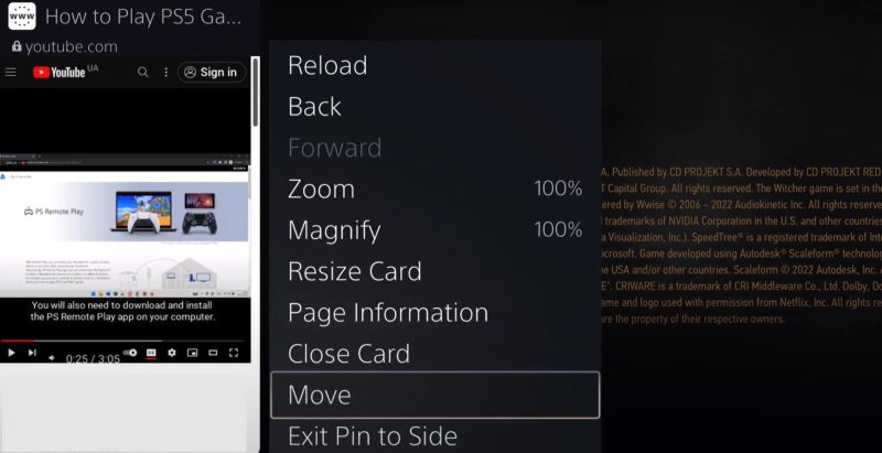 press Options | Watch YouTube While Playing Games on PS5