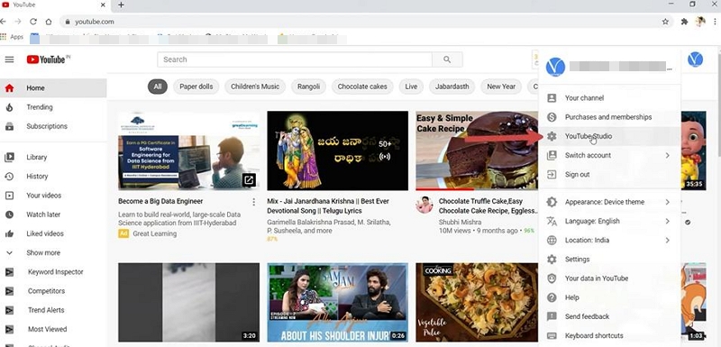 go to YouTube Studio | Make a Private YouTube Video