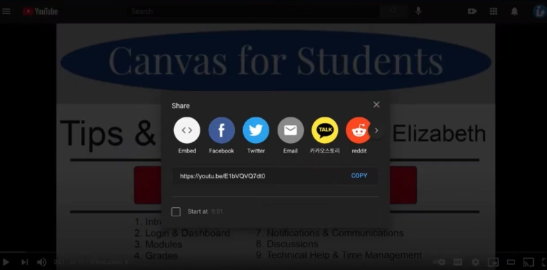 select Embed | Embed YouTube Videos in Canvas