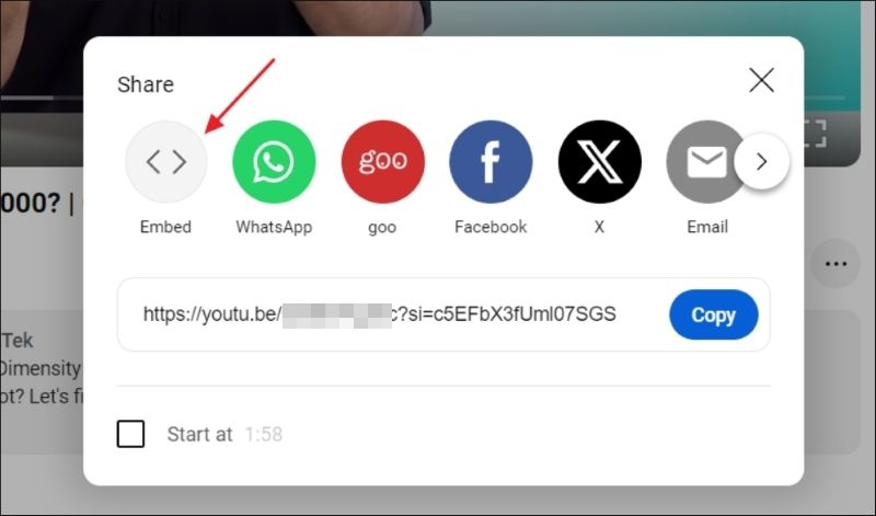 choose Embed | YouTube Videos Won't Play for More than One Minute with NordVPN